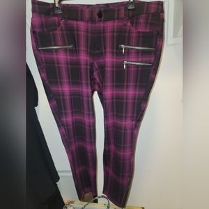 Plaid skinny pants